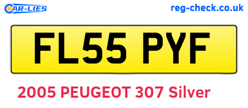 FL55PYF are the vehicle registration plates.