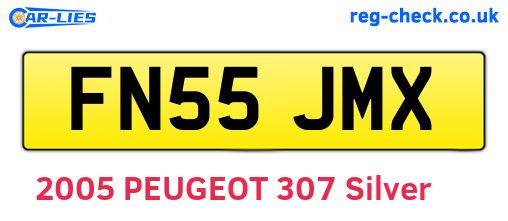 FN55JMX are the vehicle registration plates.