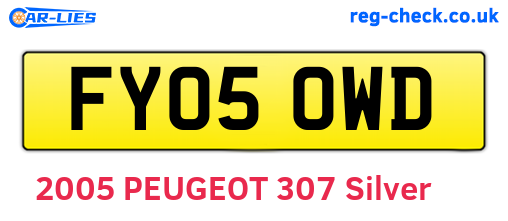 FY05OWD are the vehicle registration plates.