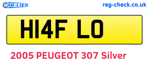H14FLO are the vehicle registration plates.