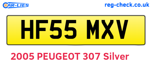 HF55MXV are the vehicle registration plates.