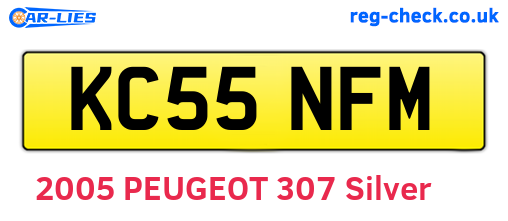 KC55NFM are the vehicle registration plates.