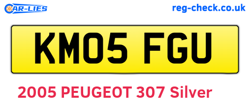 KM05FGU are the vehicle registration plates.