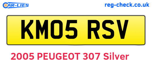 KM05RSV are the vehicle registration plates.