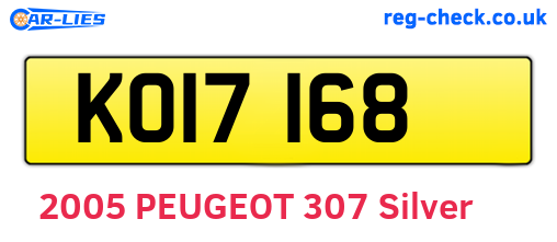 KOI7168 are the vehicle registration plates.
