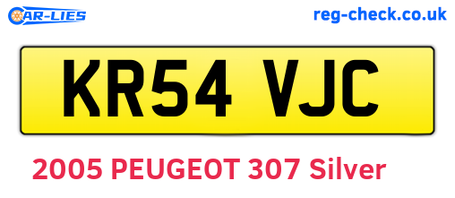 KR54VJC are the vehicle registration plates.