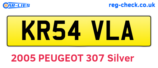 KR54VLA are the vehicle registration plates.