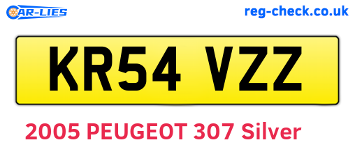 KR54VZZ are the vehicle registration plates.