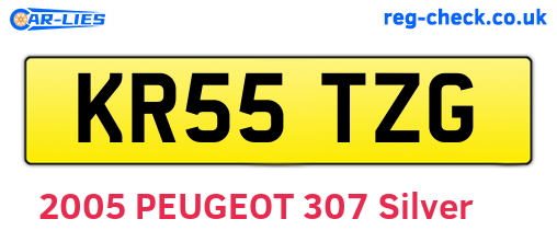 KR55TZG are the vehicle registration plates.
