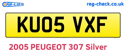 KU05VXF are the vehicle registration plates.