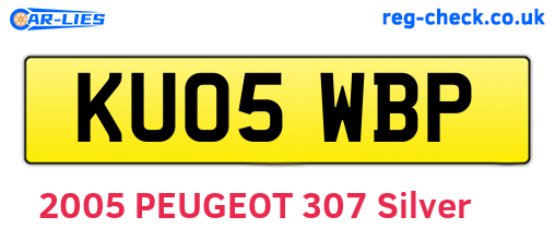 KU05WBP are the vehicle registration plates.