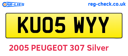 KU05WYY are the vehicle registration plates.