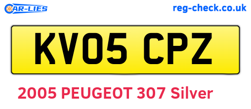 KV05CPZ are the vehicle registration plates.