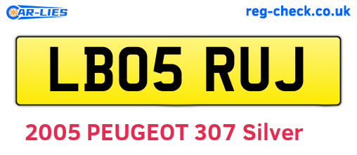 LB05RUJ are the vehicle registration plates.