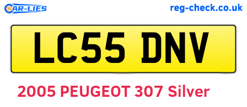 LC55DNV are the vehicle registration plates.