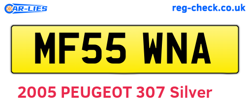 MF55WNA are the vehicle registration plates.