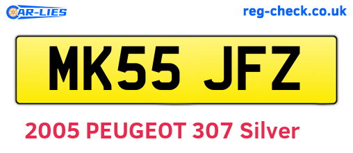 MK55JFZ are the vehicle registration plates.