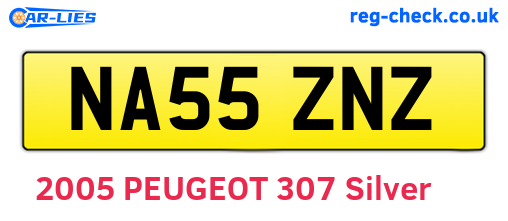 NA55ZNZ are the vehicle registration plates.