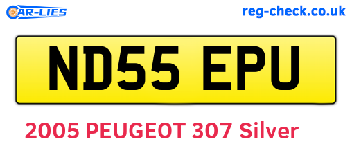 ND55EPU are the vehicle registration plates.