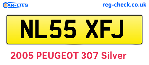 NL55XFJ are the vehicle registration plates.