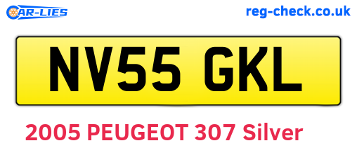 NV55GKL are the vehicle registration plates.