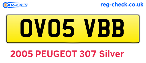 OV05VBB are the vehicle registration plates.