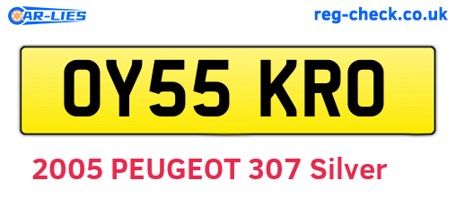 OY55KRO are the vehicle registration plates.