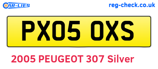 PX05OXS are the vehicle registration plates.