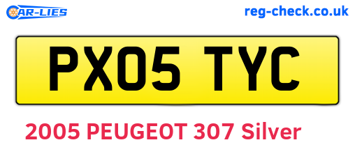 PX05TYC are the vehicle registration plates.