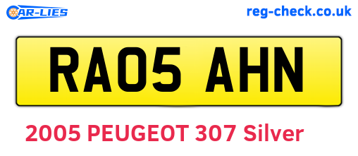RA05AHN are the vehicle registration plates.
