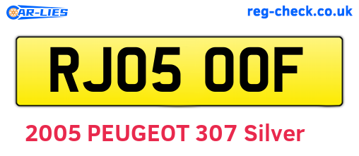 RJ05OOF are the vehicle registration plates.