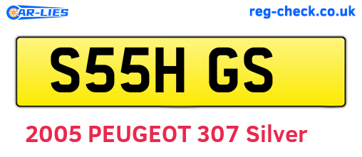 S55HGS are the vehicle registration plates.