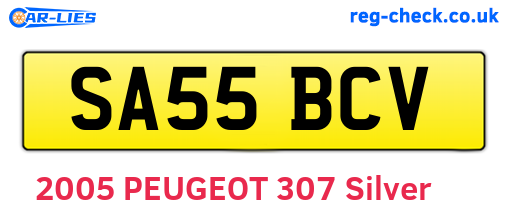 SA55BCV are the vehicle registration plates.