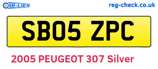 SB05ZPC are the vehicle registration plates.