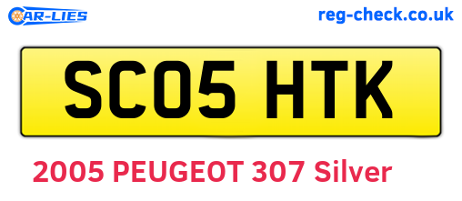 SC05HTK are the vehicle registration plates.