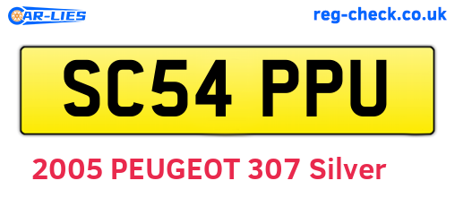 SC54PPU are the vehicle registration plates.