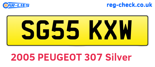 SG55KXW are the vehicle registration plates.