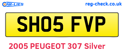 SH05FVP are the vehicle registration plates.