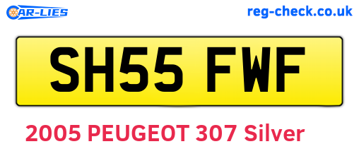 SH55FWF are the vehicle registration plates.