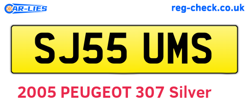SJ55UMS are the vehicle registration plates.