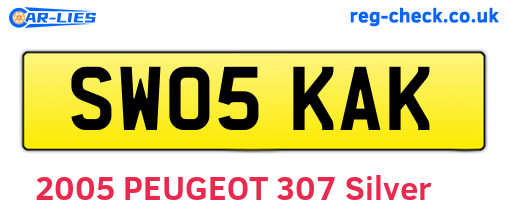 SW05KAK are the vehicle registration plates.