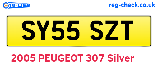 SY55SZT are the vehicle registration plates.