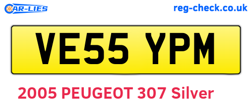 VE55YPM are the vehicle registration plates.