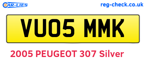 VU05MMK are the vehicle registration plates.