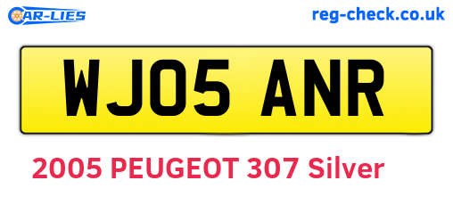 WJ05ANR are the vehicle registration plates.