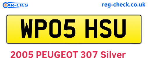 WP05HSU are the vehicle registration plates.