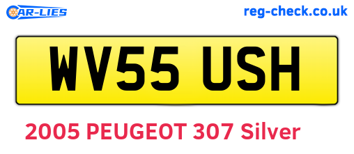WV55USH are the vehicle registration plates.