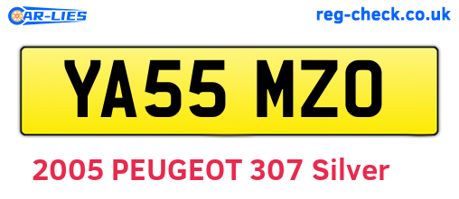 YA55MZO are the vehicle registration plates.