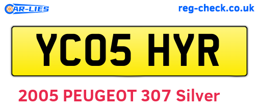 YC05HYR are the vehicle registration plates.