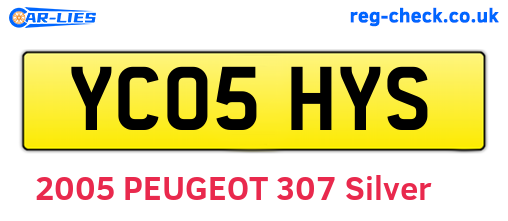 YC05HYS are the vehicle registration plates.